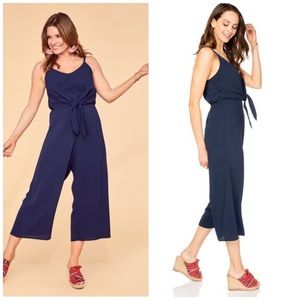 Navy Blue Front Knot Pantsuit XL